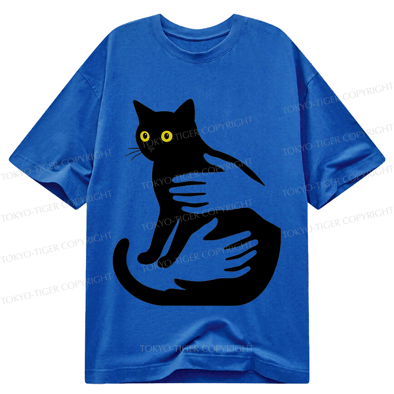 japanese vintage black cat t-shirt