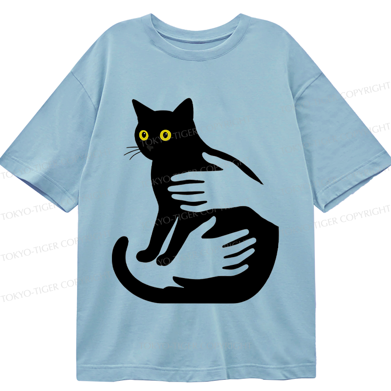 japanese vintage black cat t-shirt