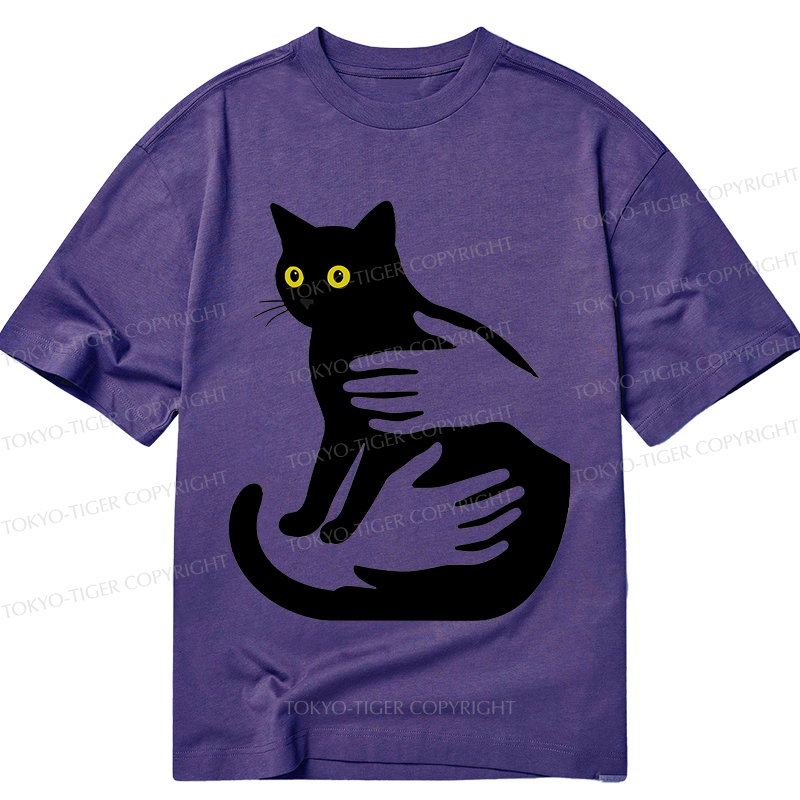 japanese vintage black cat t-shirt