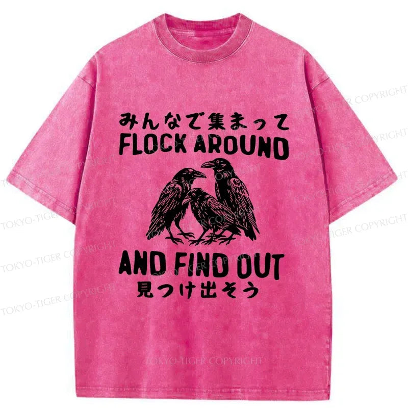 Kyoto-Lion Flock Around And Find Out Washed T-Shirt