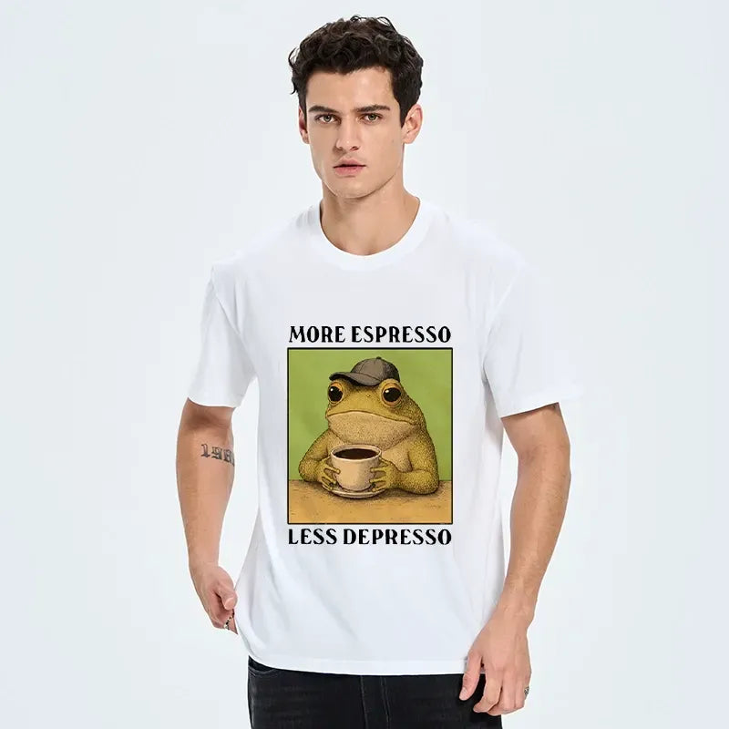 Kyoto-Lion Frog Drinking Coffee Funny Classic T-Shirt
