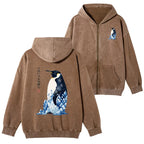 Kyoto-Lion Keep Calm Penguin Washed Zip Hoodie