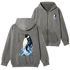 Kyoto-Lion Keep Calm Penguin Washed Zip Hoodie