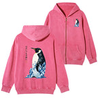 Kyoto-Lion Keep Calm Penguin Washed Zip Hoodie