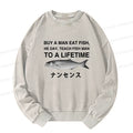 Funny Japanese Washed Sweatshirt for Men