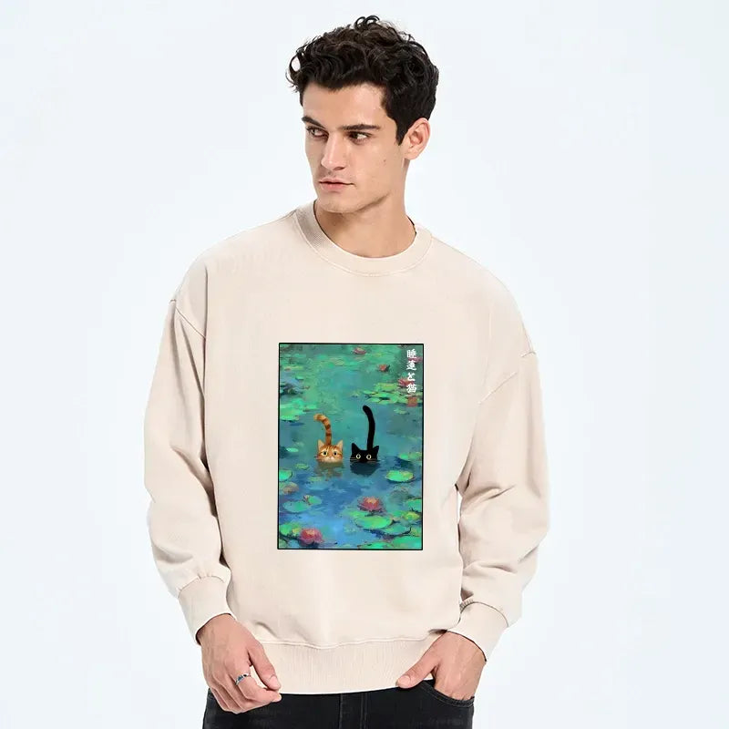 Unisex Funny Cat Sweatshirt for Daily Wear