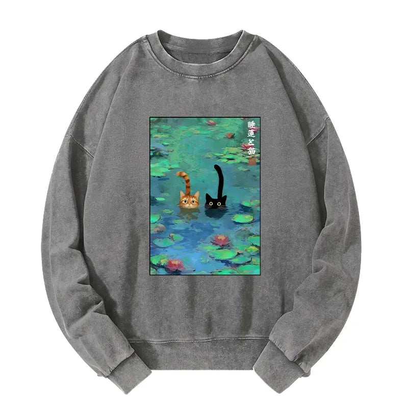 Unisex Funny Cat Sweatshirt for Daily Wear