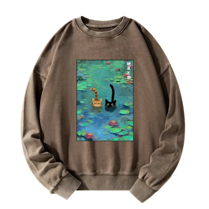 Unisex Funny Cat Sweatshirt for Daily Wear