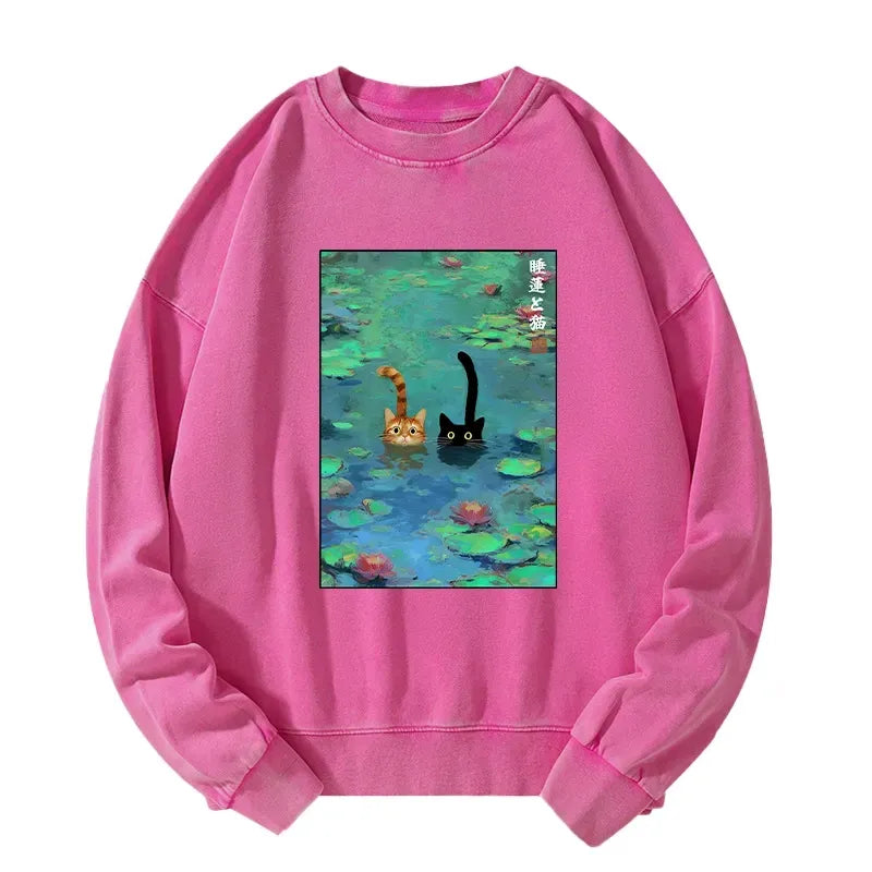 Unisex Funny Cat Sweatshirt for Daily Wear
