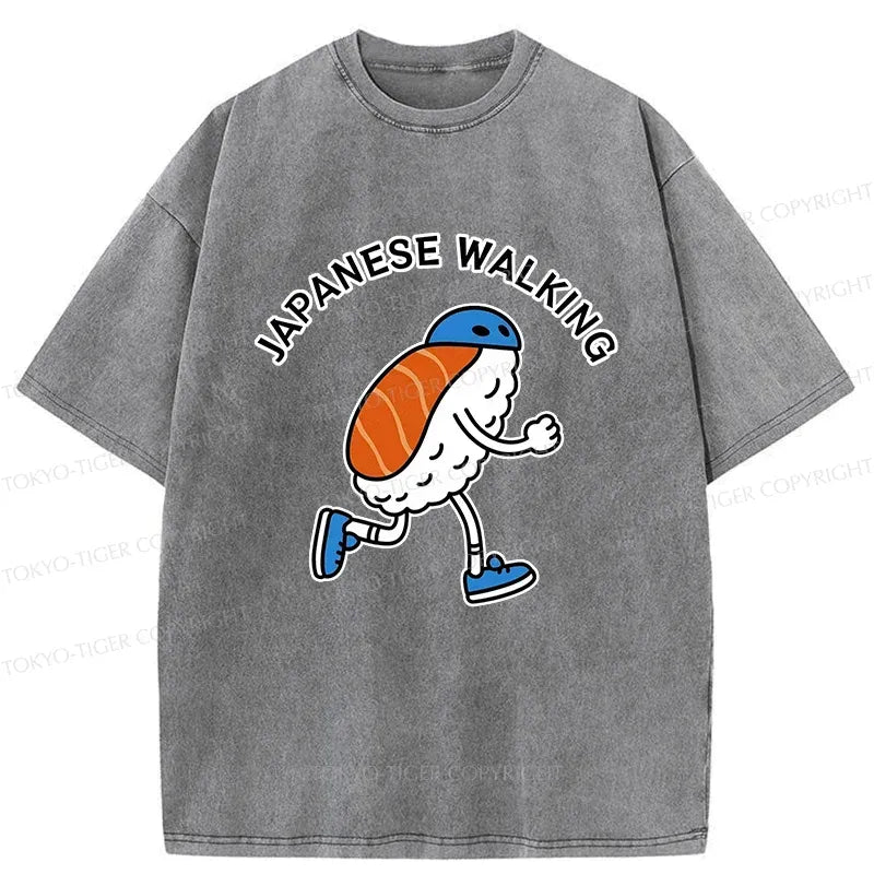 Japanese Vintage Washed T-Shirt for Daily Wear