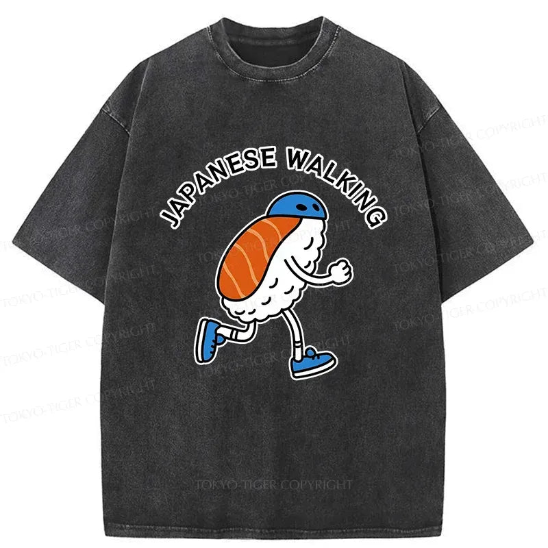Japanese Vintage Washed T-Shirt for Daily Wear