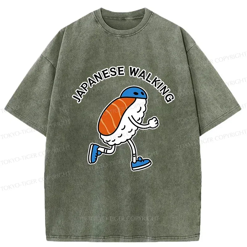 Japanese Vintage Washed T-Shirt for Daily Wear