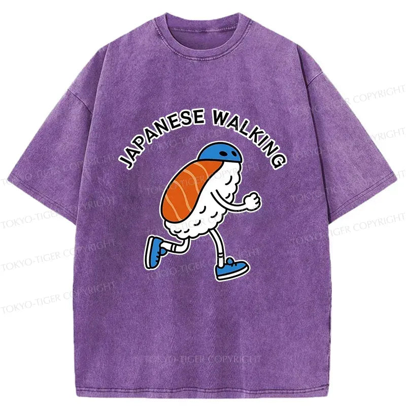 Kyoto-Lion Japanese Walking Washed T-Shirt