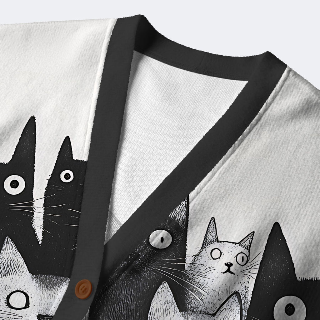 Kyoto-Lion The Judgmental Stare Of Cats Ugly Cardigan Sweater