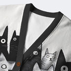 Kyoto-Lion The Judgmental Stare Of Cats Ugly Cardigan Sweater