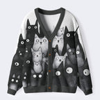 Ugly Cat Sweater with Retro Style
