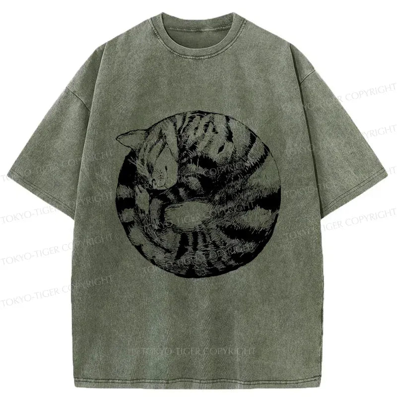 Kyoto-Lion A Plate Of Cat Washed T-Shirt