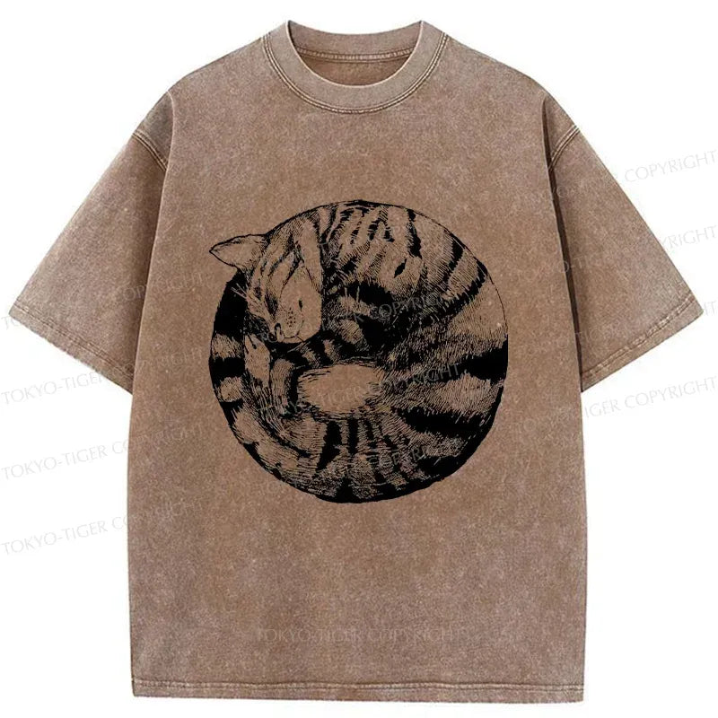 Kyoto-Lion A Plate Of Cat Washed T-Shirt