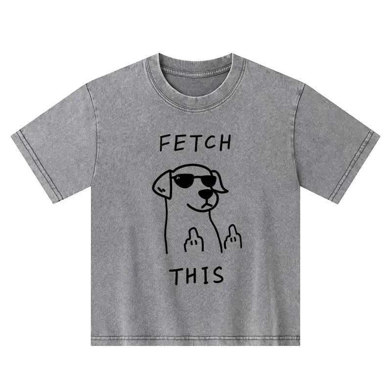 Kyoto-Lion Rebellious Dog Kids Washed T-Shirt