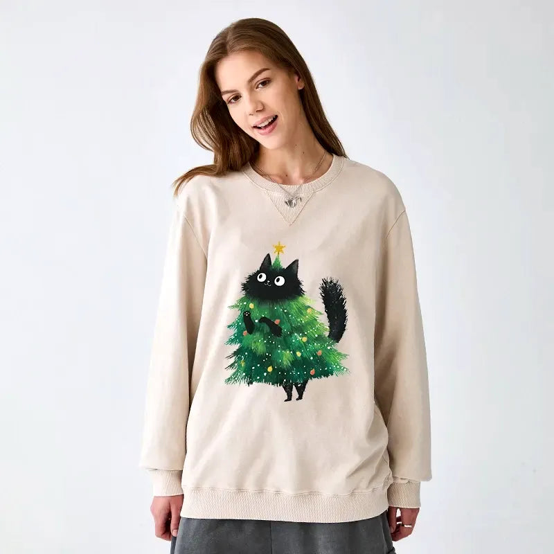 Japanese Cat Sweatshirt for Christmas