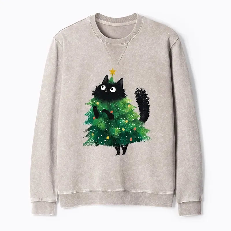 Japanese Cat Sweatshirt for Christmas