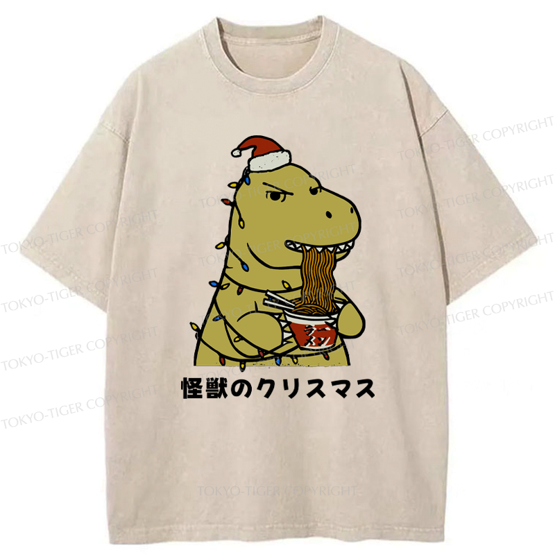 Japanese Monster Christmas Washed T-Shirt