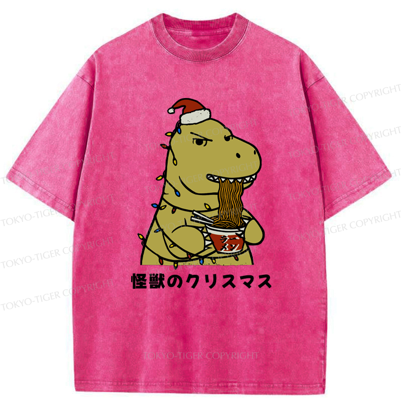 Japanese Monster Christmas Washed T-Shirt
