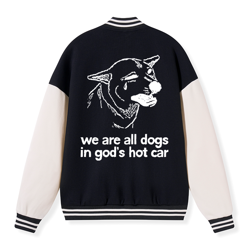 kyoto lion funny sad dog varsity jacket