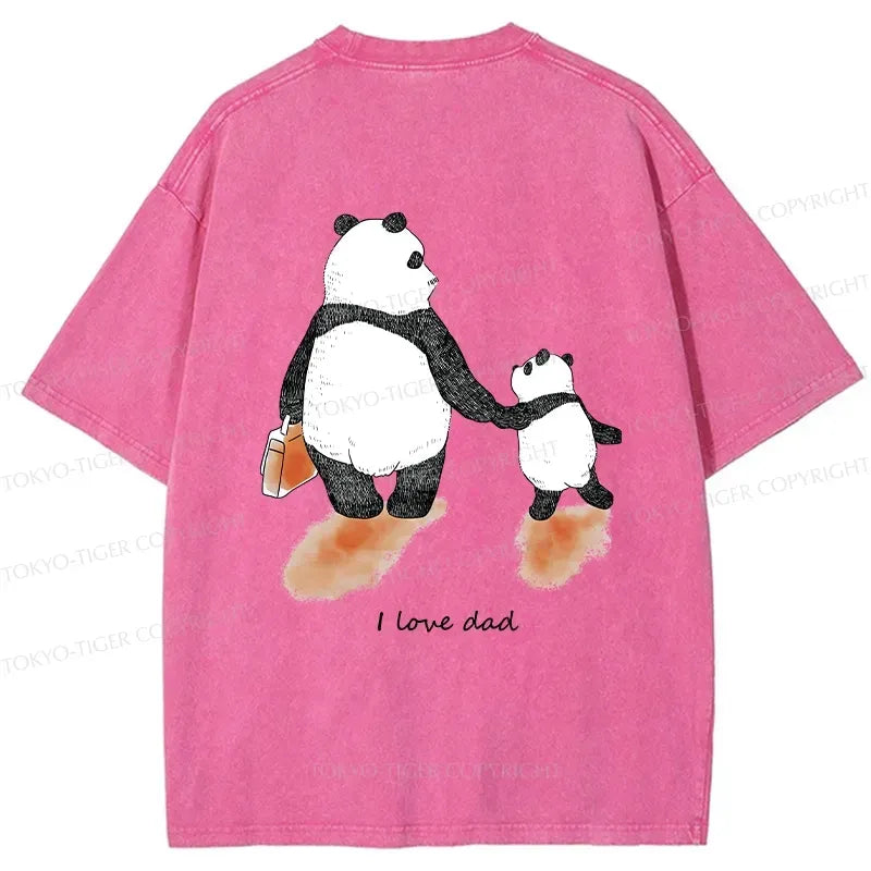 Kyoto-Lion I Love My Father Back Washed T-Shirt