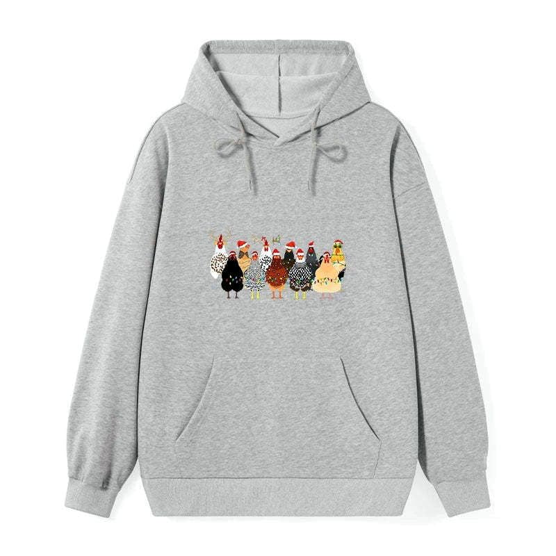 Kyoto-Lion A Flock Of Christmas Chickens Classic Hoodie