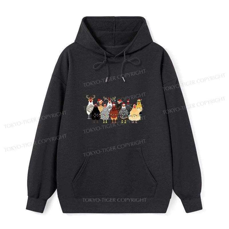 Kyoto-Lion A Flock Of Christmas Chickens Classic Hoodie
