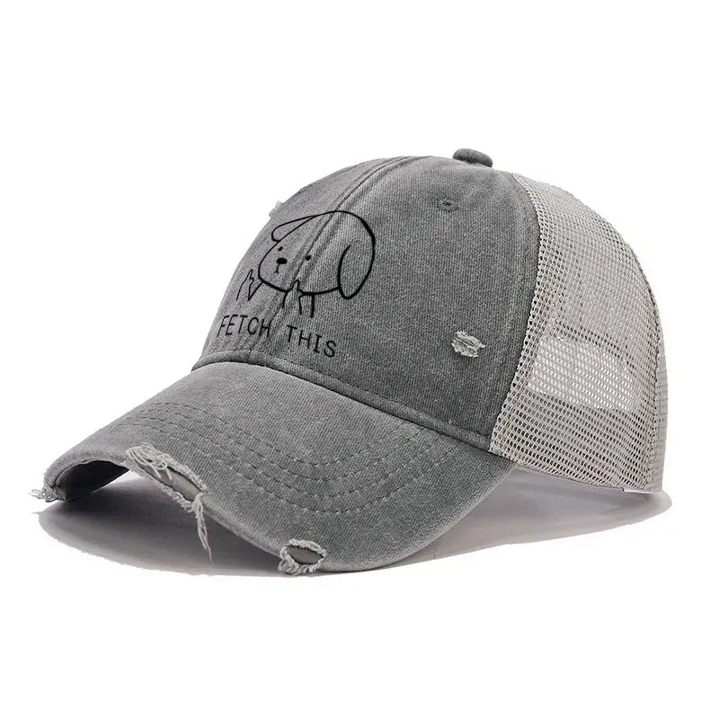 Vintage style dog trucker cap gift for him