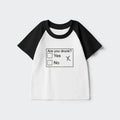 Kyoto-Lion Confused Drunk Checkbox Graphic Kids Raglan T-shirt