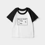Kyoto-Lion Confused Drunk Checkbox Graphic Kids Raglan T-shirt