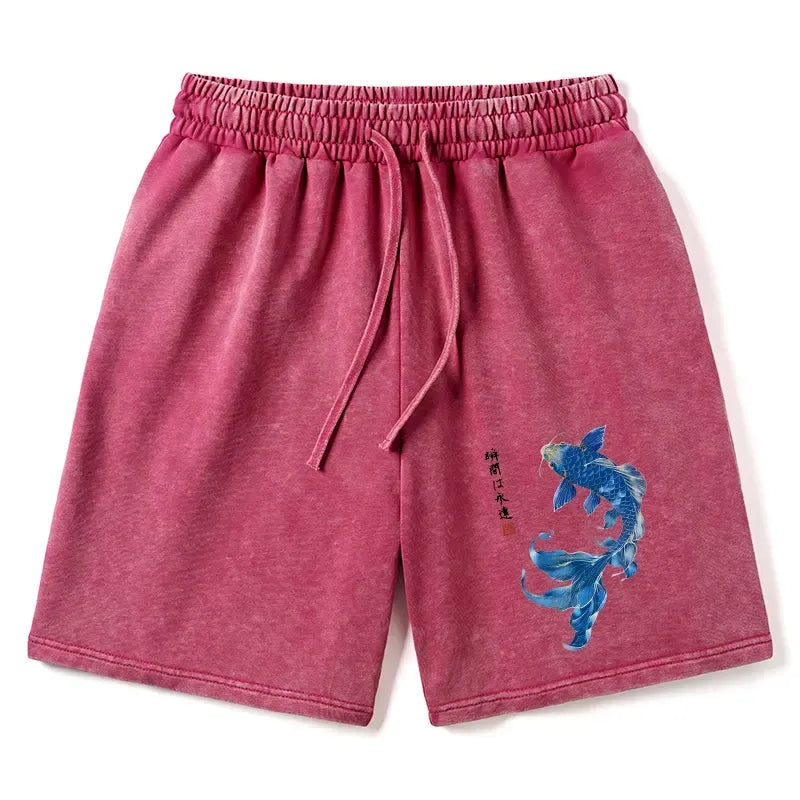 Lucky Blue Koi Art Shorts on Sale