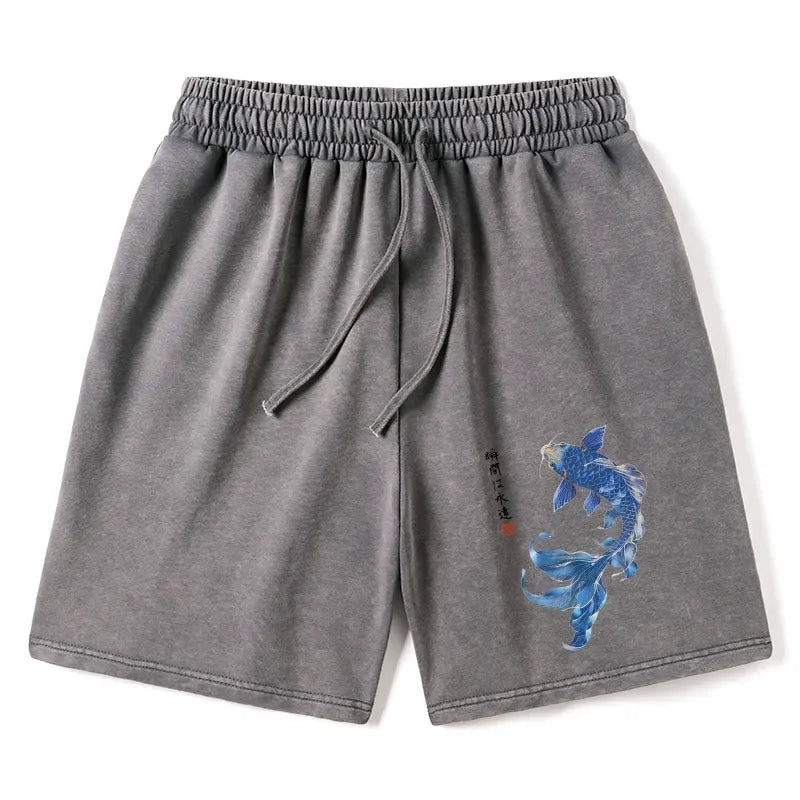 Lucky Blue Koi Art Shorts on Sale