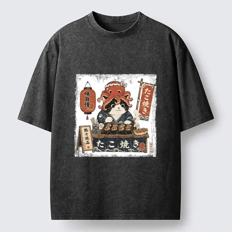 Vintage Japanese Cat T-Shirt Free Shipping
