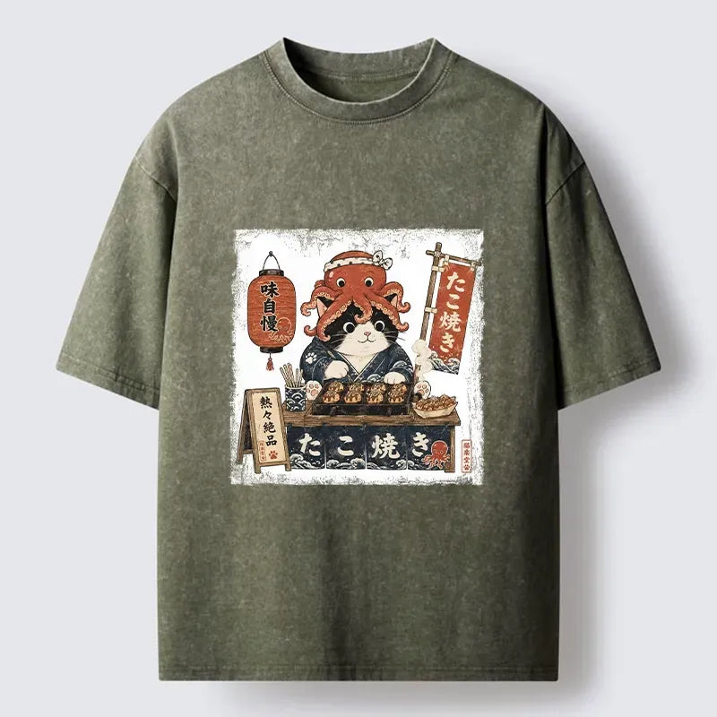 Vintage Japanese Cat T-Shirt Free Shipping