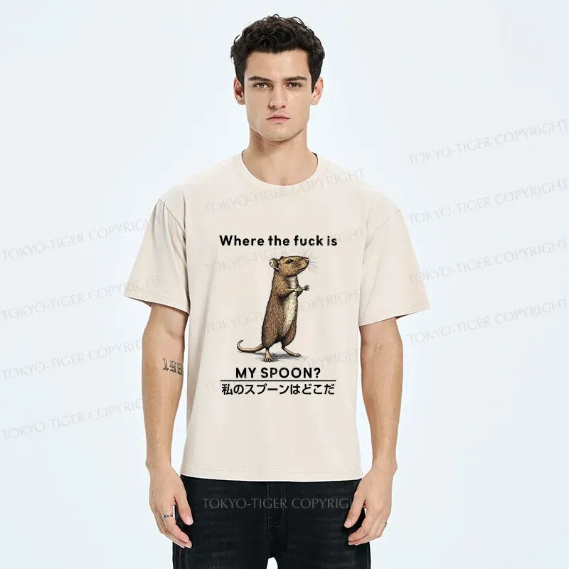 Kyoto-Lion Where's My Spoon Washed T-Shirt