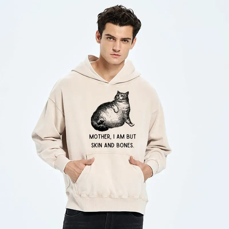 Washed Unisex Cat Hoodie for Summer