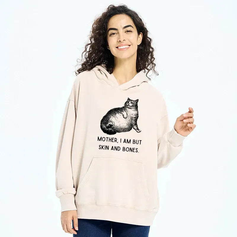 Washed Unisex Cat Hoodie for Summer