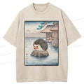 Cute Hedgehog Hot Spring Vintage T-Shirt