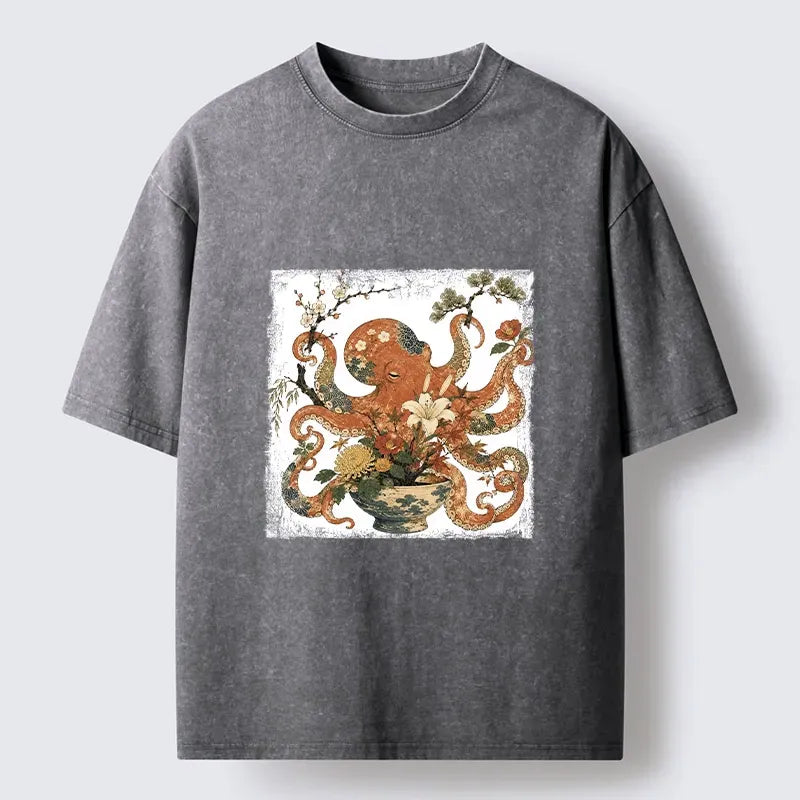Japanese Vintage Washed T-Shirt for Summer