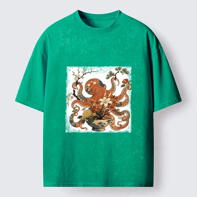 Japanese Vintage Washed T-Shirt for Summer