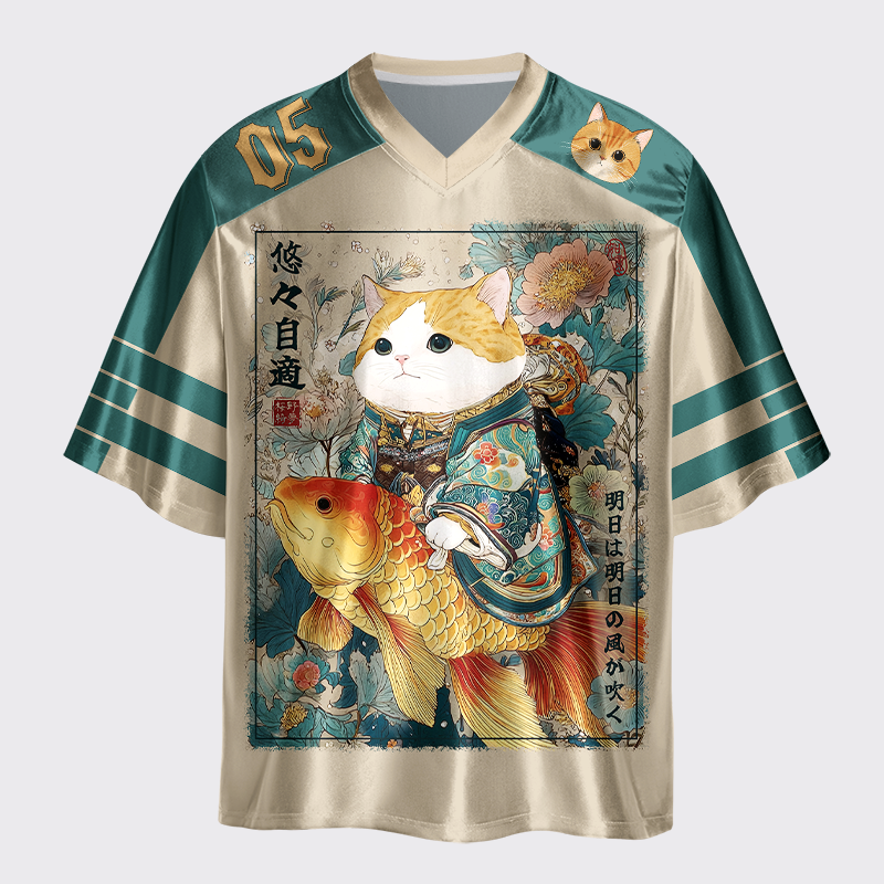 Japanese Koi Cat Oversized Jersey