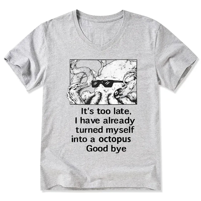 Japanese Vintage V-Neck Tee for Summer