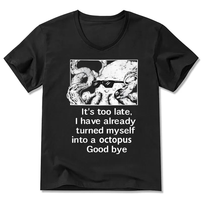 Kyoto-Lion Octopus Meme I Disappeared Completely V-Neck Classic T-Shirt