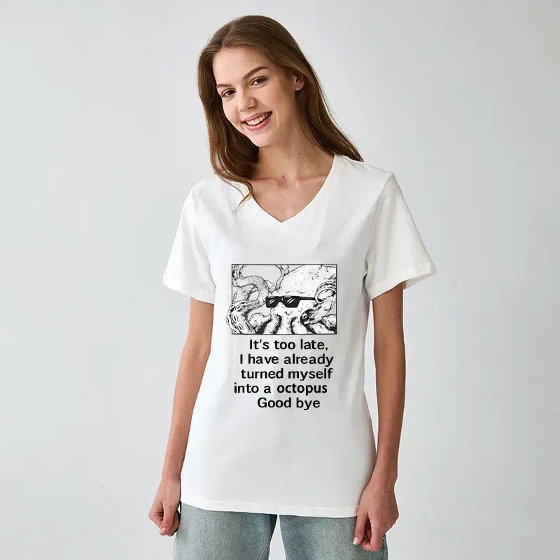 Octopus Meme V-Neck T-Shirt Gift Idea