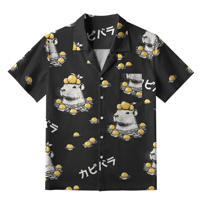 kyoto lion capybara aloha shirt free shipping
