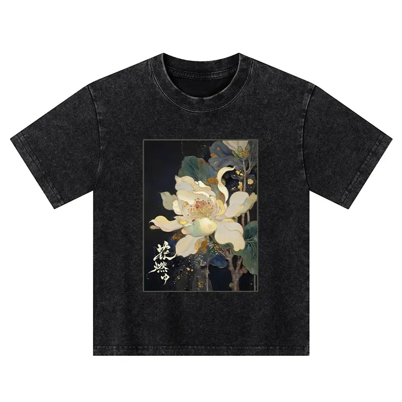 Japanese Lotus Vintage Kids T-Shirt